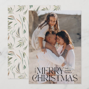 Cartão De Festividades Botânica mínima de creme elegante fotográfica