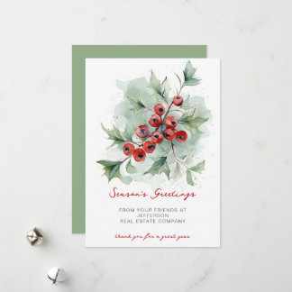 Cartão De Festividades Botanical Christmas Holidays Company Business 