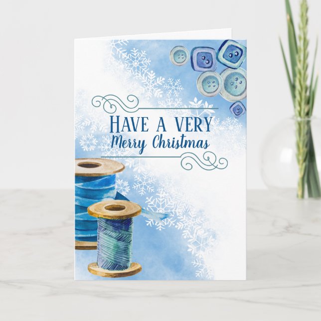 Cartão De Festividades Botões de encadeamento de costureira para dons cas (Frente)