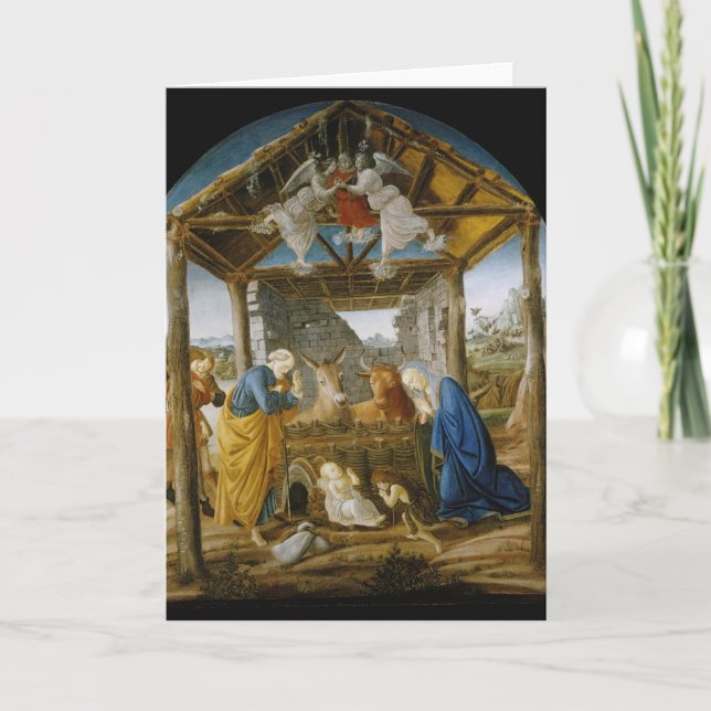 Cartão De Festividades Botticelli Nativity Greeting Card (Frente)