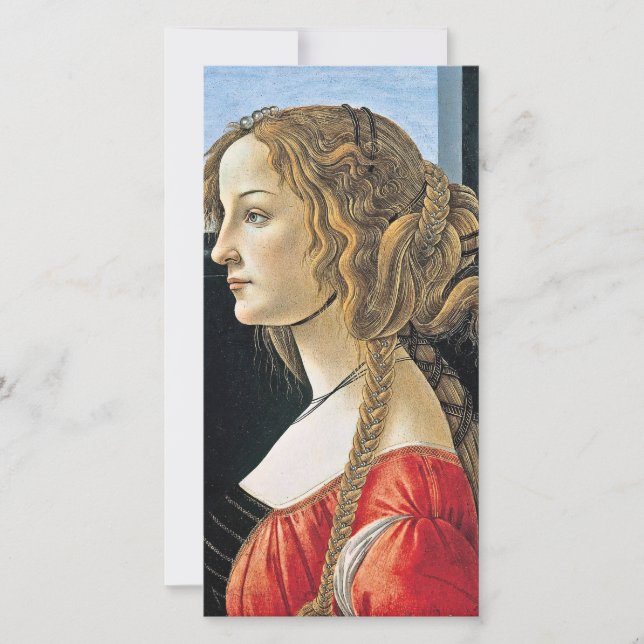 Cartão De Festividades Botticelli - Retrato De Simonetta Vespucci (Frente)