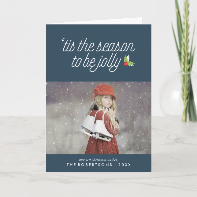 Cartão De Festividades Boughs of Holly Festive Christmas (Frente)