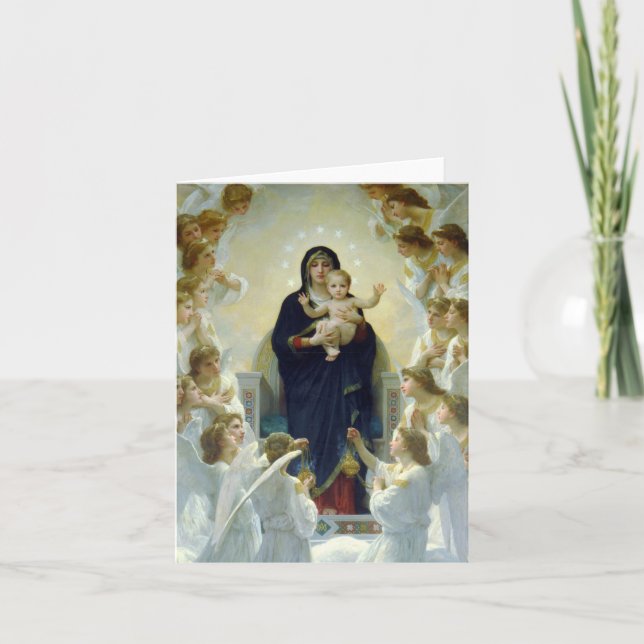 Cartão De Festividades Bouguereau Virgin and Christ Child with Angels (Frente)