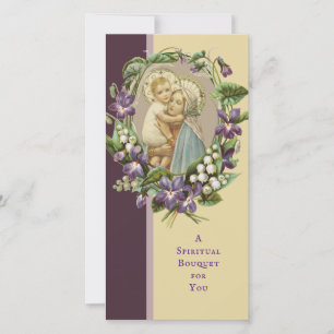 Cartão De Festividades Bouquet Espiritual Oração Católica Maria Jesus