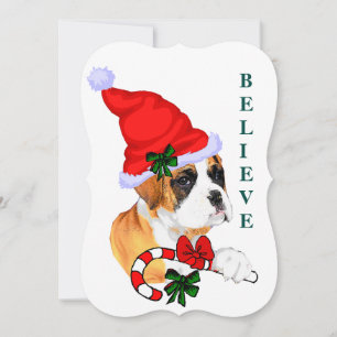 Cartão De Festividades Boxer Acredita no Natal