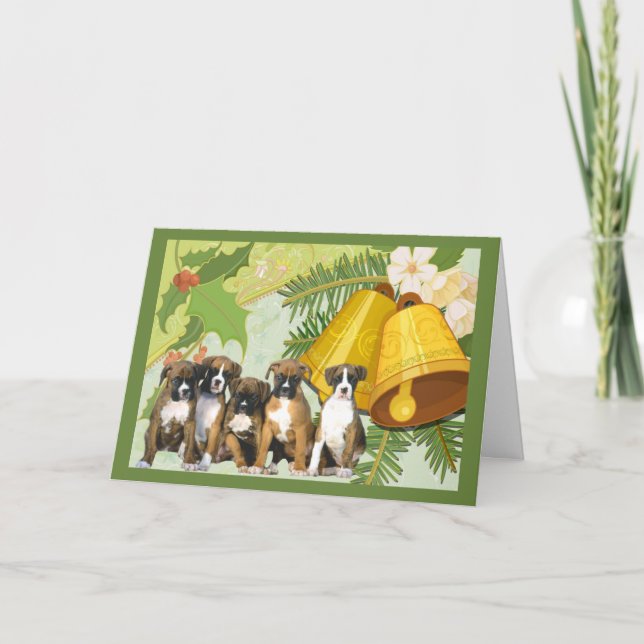 Cartão De Festividades Boxer Christmas Card Bells (Frente)