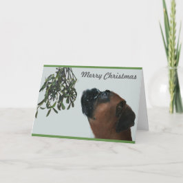 Cartão De Festividades Boxer Dog Jolie com Mistletone