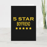 Cartão De Festividades Boyfriends Birthdays Valentines 5 Star Boyfriend<br><div class="desc">Five Star Boyfriend is a stylish, cool and funny collection of fun gifts and gift ideas, designed for you to give your #1 Boyfriend at Christmas, birthday parties, anniversaries, celebrations and special occasions. Each classic style gift for Five Star Boyfriends is customizable : add your own text, personal message, graphic,...</div>