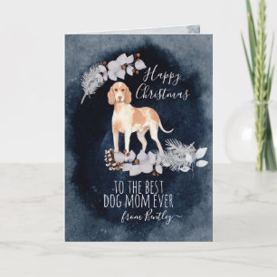 Cartão De Festividades Bracco Italiano Mãe Natal Personalizado