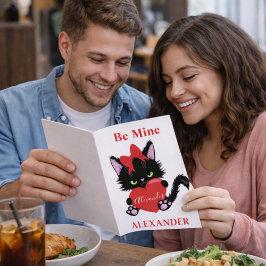 Cartão De Festividades Branca e Coração Namorados Vermelho de Cristóvão E