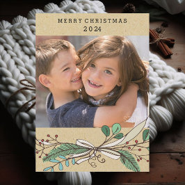Cartão De Festividades Branches and Berries Peace and Joy
