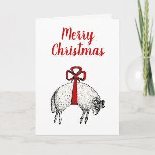 Cartão De Festividades Brasão de Ovelha Carneiro com Faixa Heráldica Nata