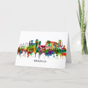 Cartão De Festividades Brasília Brasil Skyline