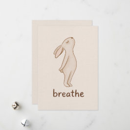 Cartão De Festividades Breathe Bunny Minimalist Encouragement Card