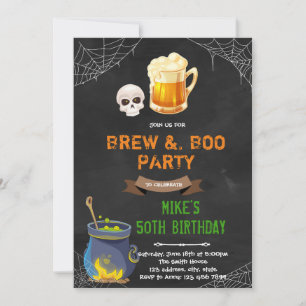 Cartão De Festividades Brew and boo halloween invitation