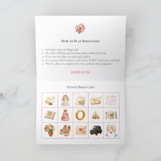 Cartão De Festividades Bridal Shower Bingo Game Board3. Fun Party