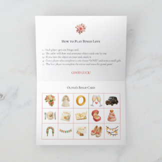 Cartão De Festividades Bridal Shower Bingo Game Board4. Fun Party