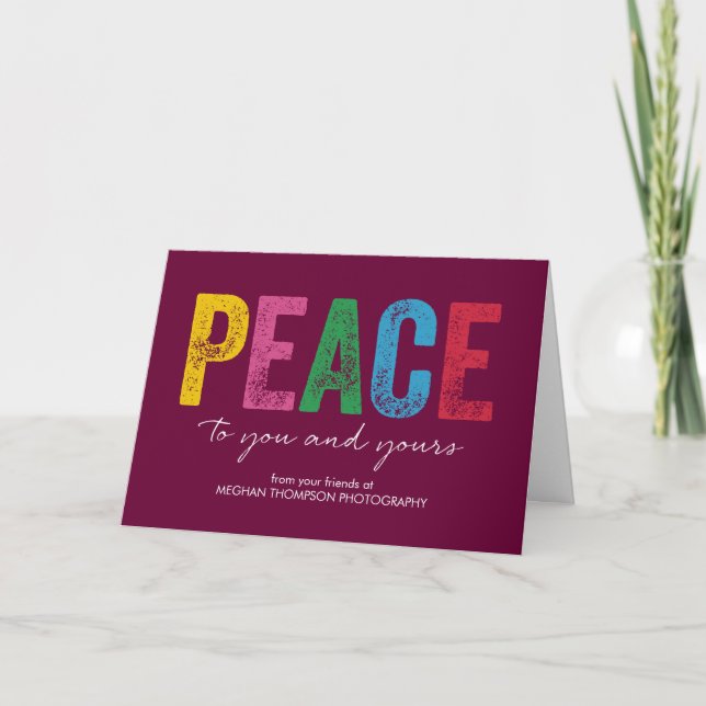 Cartão De Festividades Bright and Peaceful Business Holiday Greeting Card (Frente)