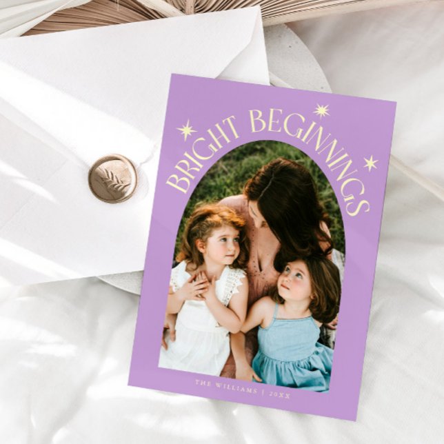 Cartão De Festividades Bright Beginnings Lemon Wisteria Arch New Years (Criador carregado)