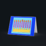 Cartão De Festividades Bright Chanukah Wishes<br><div class="desc">The image is "Hopeful Menorah" created from pasted paper,  with some added digital editing.</div>