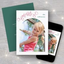 Bright Modern Script Feliz Arranjada Foto Natal