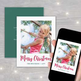 Cartão De Festividades Bright Modern Script Feliz Natal Foto Mínima