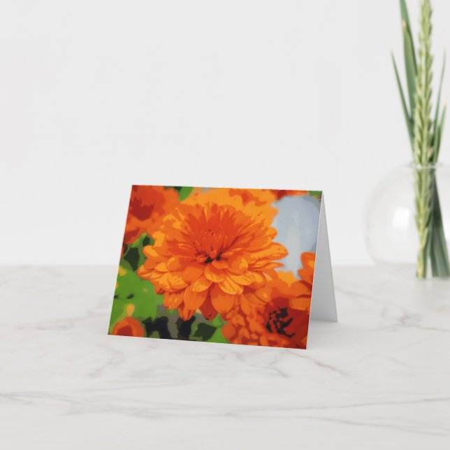 Cartão De Festividades Bright Orange Mums Note Card (Frente)