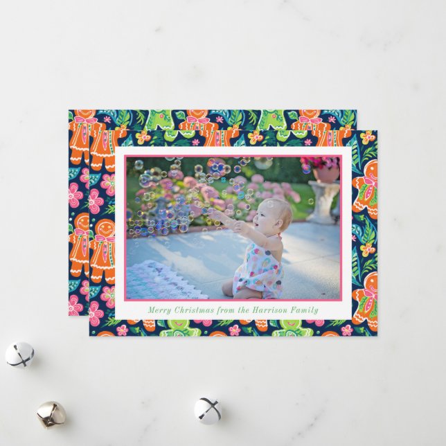 Cartão De Festividades Bright Palm Beach Pão de Natal Foto (Frente/Verso In Situ)