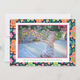 Cartão De Festividades Bright Palm Beach Pão de Natal Foto