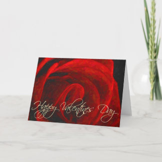 Cartão De Festividades Bright Red Rose Oil-Happy Valentines Day