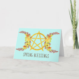 Cartão De Festividades Bright Yellow Rose Spring Triple Moon Pentacle