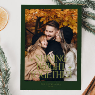 Cartão De Festividades Brilhando Brilho Junto Foto Verde