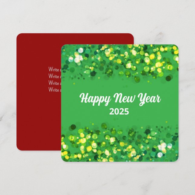 Cartão De Festividades Brilho colorido chique com texto personalizado (Frente/Verso)