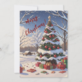 Cartão De Festividades Brilho da árvore e presentes