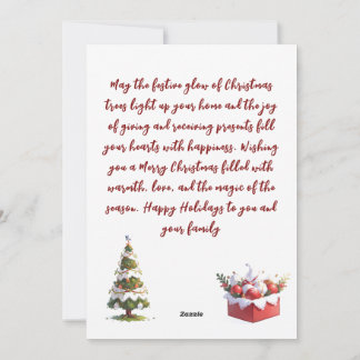 Cartão De Festividades Brilho da Árvore & Presentes