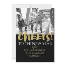 Brinde ao Ano Novo Foto Dourado e Preto