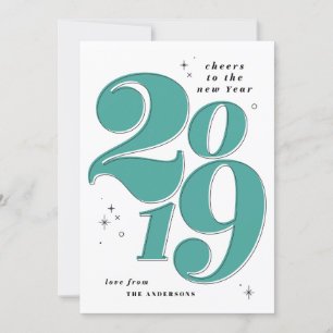 Cartão De Festividades Brinde ao ano novo ousado 2019 multi foto