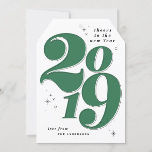 Cartão De Festividades Brinde ao novo ano ousado 2019