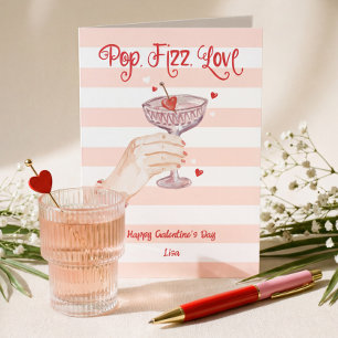 Cartão De Festividades Brinde de Amor Cocktail Cheers Feliz Dia das Galen