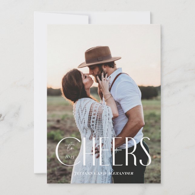 Cartão De Festividades Brindes Modernos ao Ano Novo (Frente)