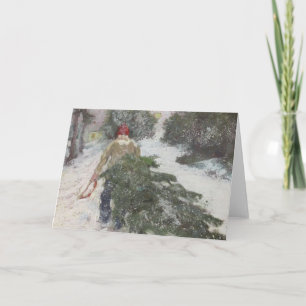 Cartão De Festividades Bringing Home the Tree