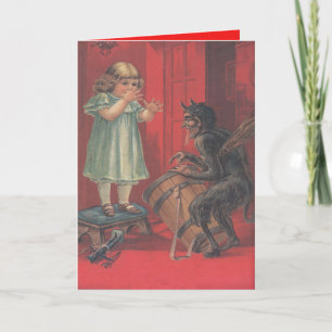Cartão De Festividades Brinquedo da Menina Seqüestrada pelo Krampus