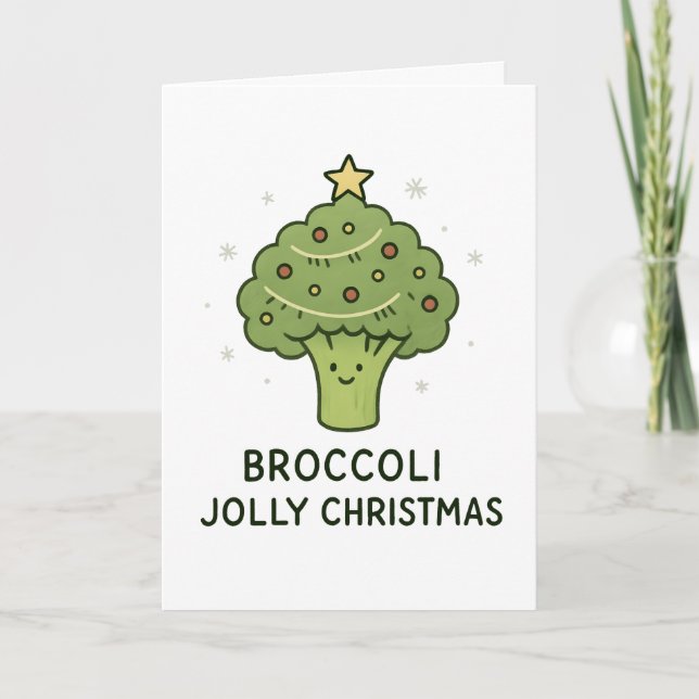 Cartão De Festividades Broccoli Jolly Christmas - Funny Christmas Card (Frente)