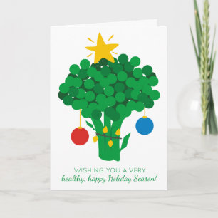 Cartão De Festividades Broccoli vegetable healthy food Christmas tree