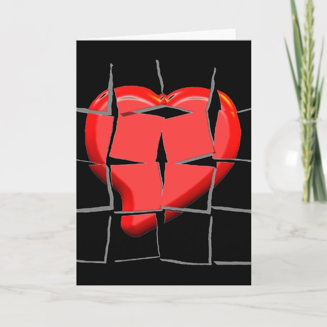 Cartão De Festividades Broken Heart Puzzle Greeting Card (Frente)