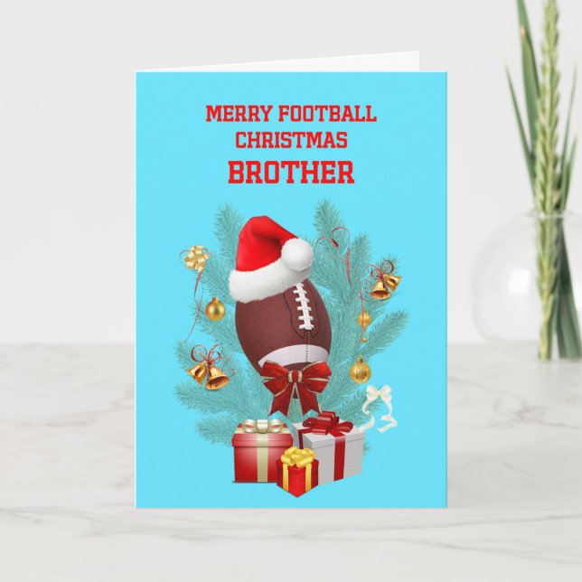 Cartão De Festividades Brother Christmas Football (Frente)