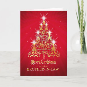 Cartão De Festividades Brother-in-law Christmas tree Christmas card
