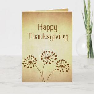 Cartão De Festividades Brown Abstrato Dandelion Floral