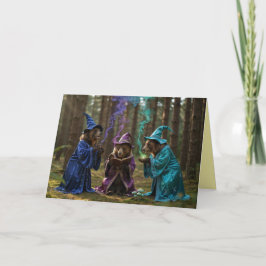 Cartão De Festividades Brown Bear Witch Halloween Card