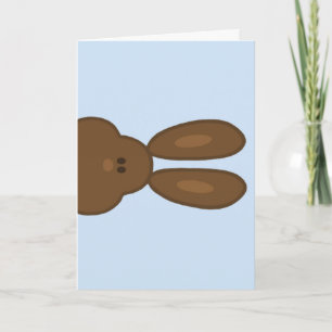 Cartão De Festividades Brown Easter Bunny Face Greeting Card